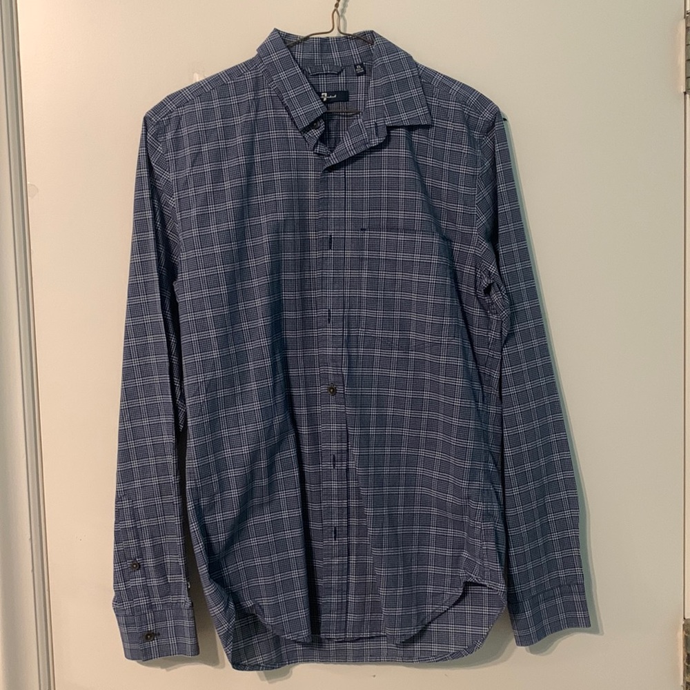 7 FOR ALL MANKIND BLUE BUTTON DOWN SHIRT (SIZE XS)